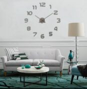 Horloge Murale 3D en BOIS - Chiffre Simple - Gris