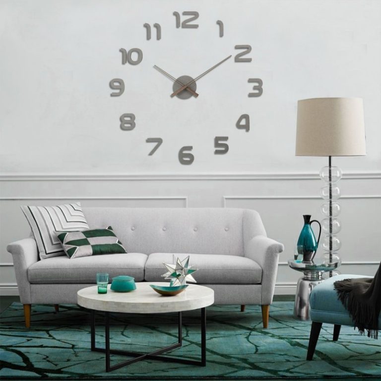 Horloge Murale 3D en BOIS - Chiffre Simple - Gris