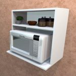 Element mural a 2 Niveaux pour micro-onde ou support micro ondes, meuble de cuisine
