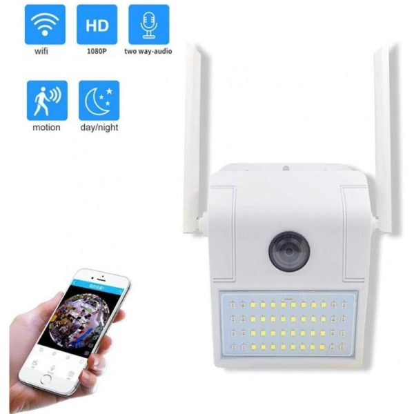 2 en 1 Caméra de Surveillance murale 2 MP WIFI ( avec micro et speaker ) et Lampe led Waterproof