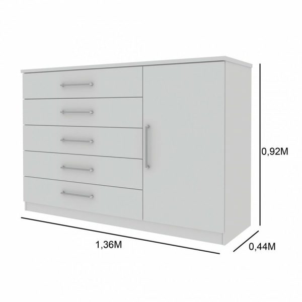 Commode 5 tiroir et 1 porte