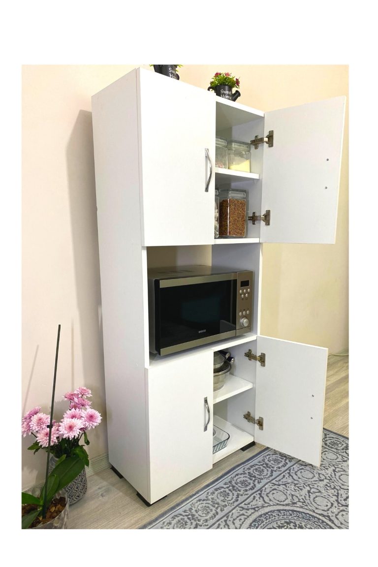 Armoire Cuisine 4 Portes avec Rangement micro-onde – Image 4