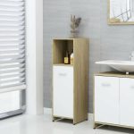 armoire salle de bain beige et blanc - 1 porte