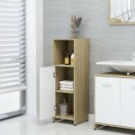 Armoire de bain beige et blanc - 1 porte – Image 2