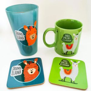 Lot 2 MUG LAMA cadeau avec sous tasse