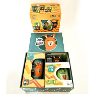Lot 2 MUG LAMA cadeau avec sous tasse 