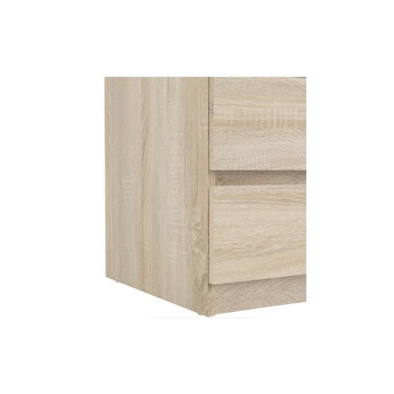 chiffonnier-5-tiroirs-decor-chene-clair-texture-benny.jpg Commode étroite 5 tiroirs – Image 4