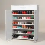 meuble porte chaussures 2 portes 1 tiroir blanc moderne en tunisie