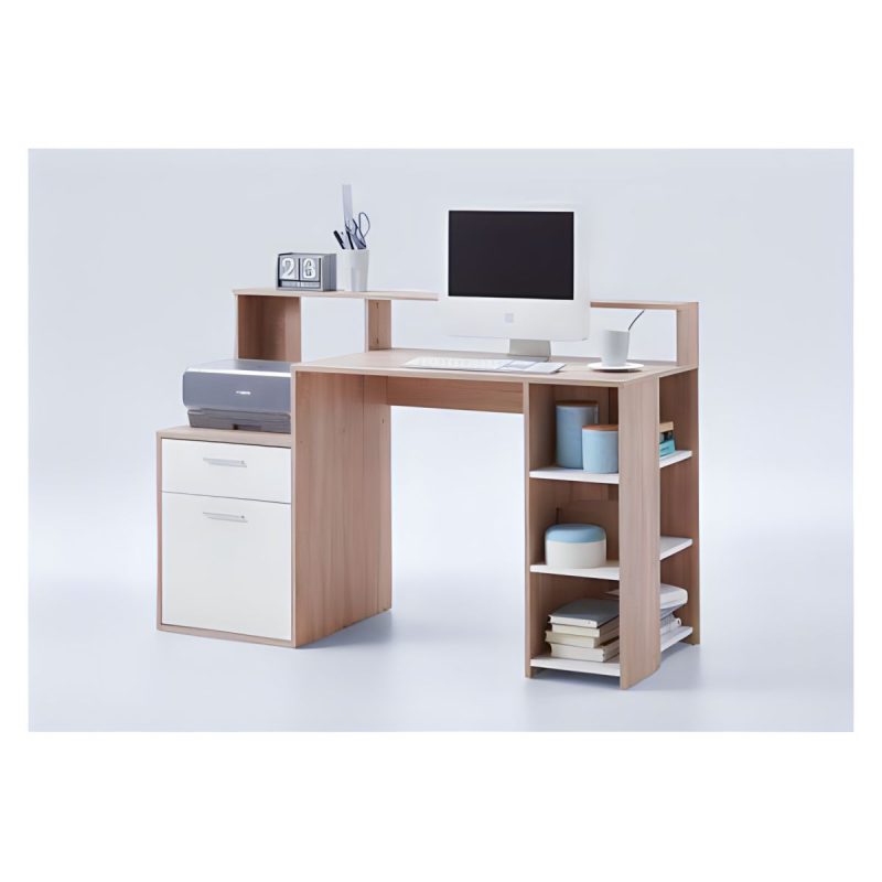 bureau avec étagères