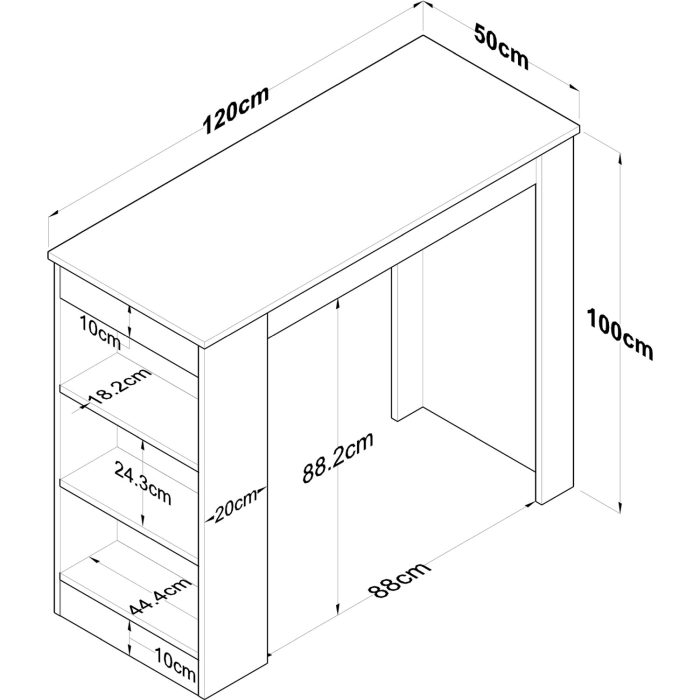 Table de Bar 3 Étagères – Image 4