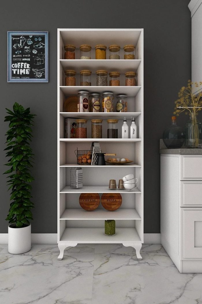 Armoire Polyvalente avec 2 Portes et 8 Étagères