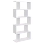 Bibliothèque Géométrique Blanche – 160 cm – Design Moderne – Image 3