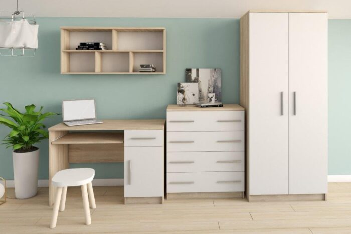 Armoire 1 porte et 3 tiroirs - LELLA-160cm – Image 4