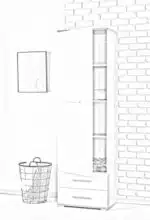 Armoire 1 porte et 2 tiroirs- chêne et blanc