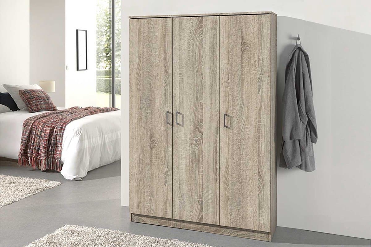 dressing Armoire pour Vêtements 3 Portes et 8 Étagères