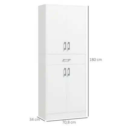 Dimensions du meuble cuisine blanc 4 portes avec tiroir central – meuble cuisine Tunisie