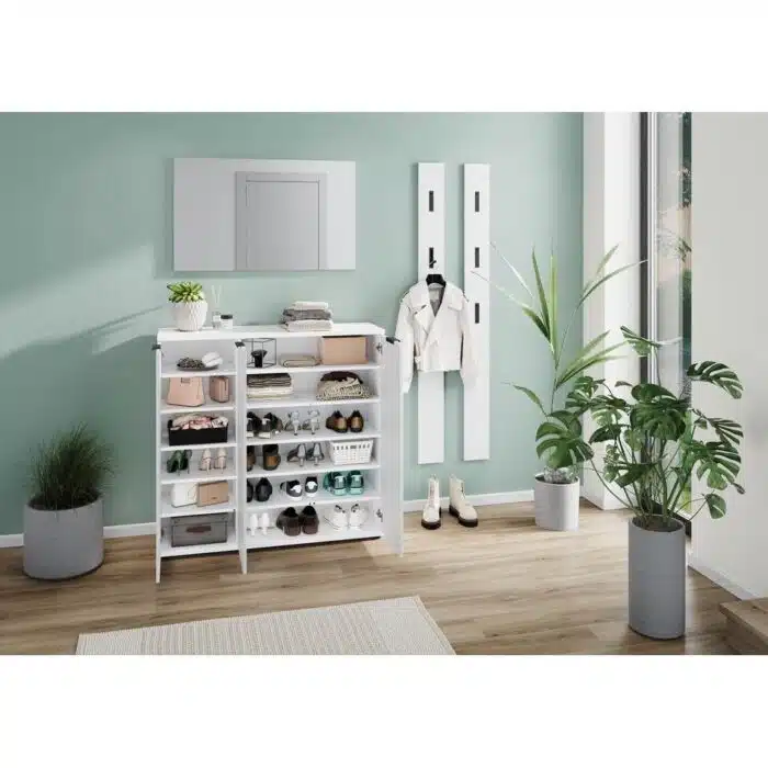 porte chaussure blanc 3 portes intégré dans entrée moderne Tunisie