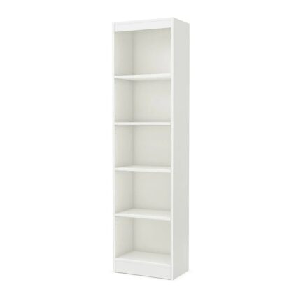Bibliothèque blanche haute 5 niveaux pour salon ou bureau - Enstock.tn