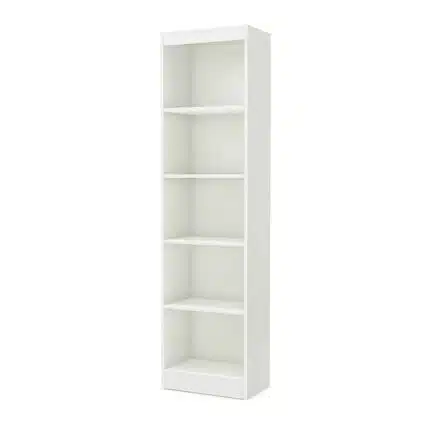 Bibliothèque blanche haute 5 niveaux pour salon ou bureau - Enstock.tn