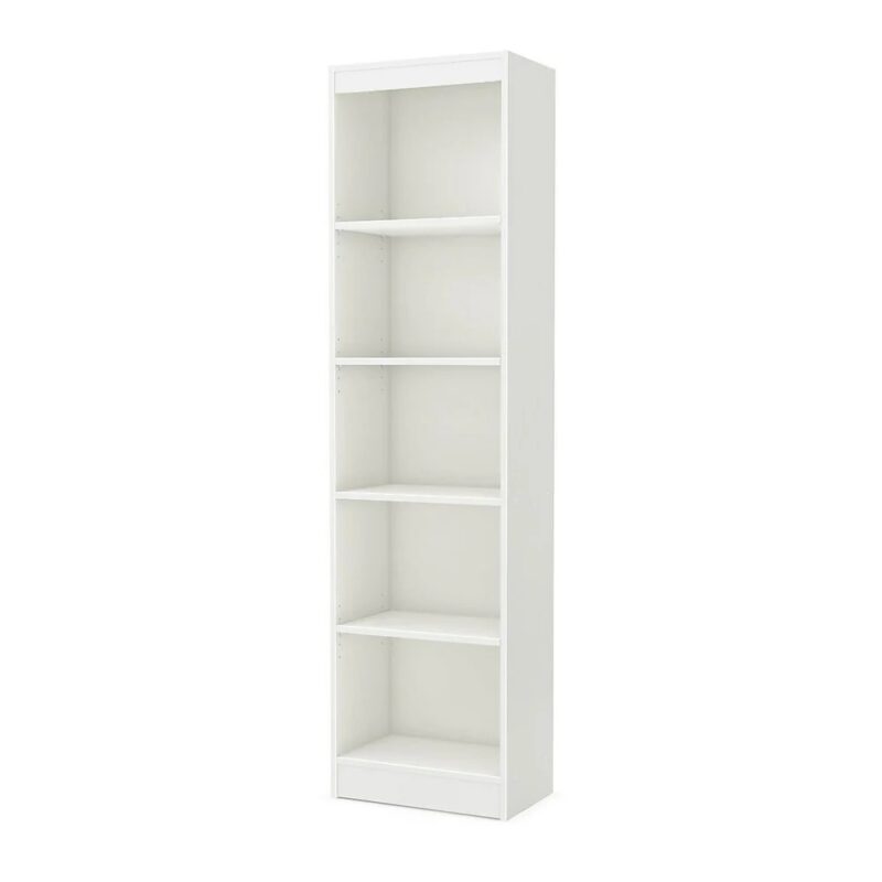 Bibliothèque blanche haute 5 niveaux pour salon ou bureau - Enstock.tn