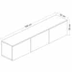 Dimensions meuble TV suspendu – largeur 160 cm