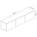 Dimensions meuble TV suspendu – largeur 160 cm