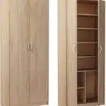 Porte chaussure moderne 2 portes blanc en Tunisie, meuble de rangement élégant 180x70x40 cm