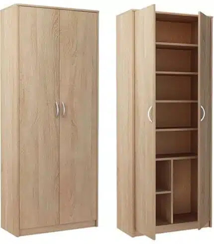 Porte chaussure moderne 2 portes blanc en Tunisie, meuble de rangement élégant 180x70x40 cm
