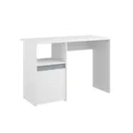 Meuble bureau compact blanc avec niche et porte