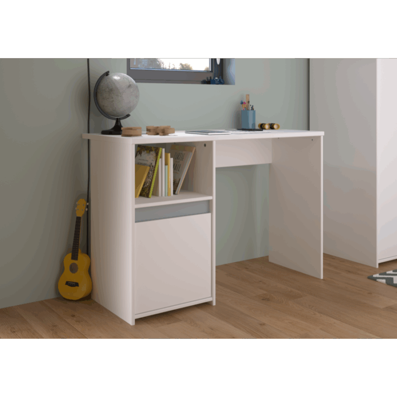Bureau blanc avec rangement 110 cm Tunisie