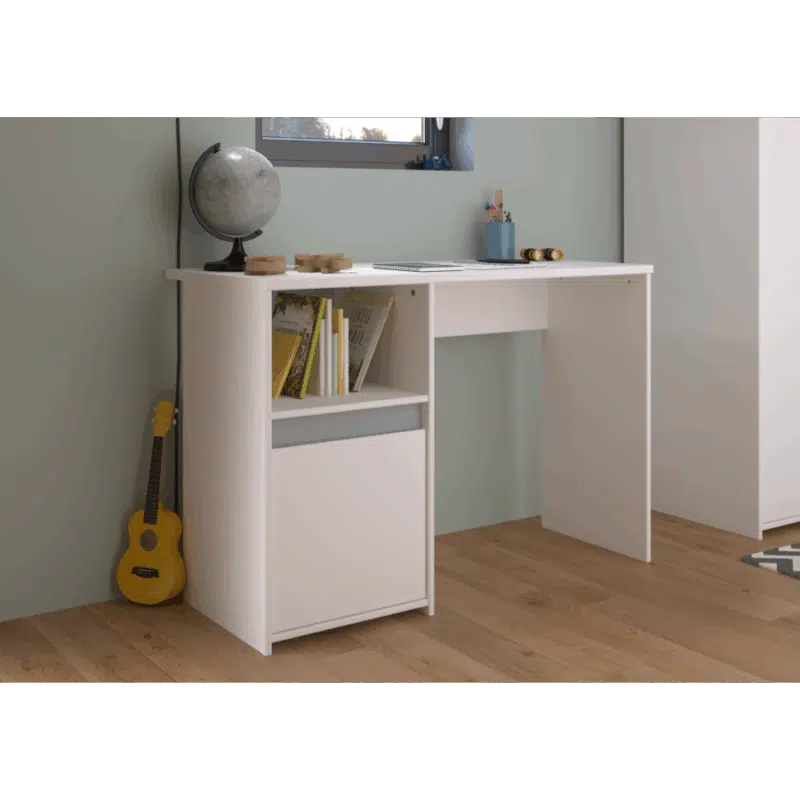 Bureau blanc avec rangement 110 cm Tunisie