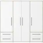 dressing 4 portes et 4 tiroirs chêne sonoma et blanc mat Tunisie