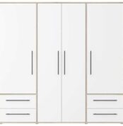 dressing 4 portes et 4 tiroirs chêne sonoma et blanc mat Tunisie