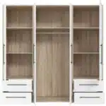 dressing chambre adulte 4 portes et 4 tiroirs couleur bois clair
