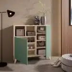 Meuble à chaussures scandinave vert – design contemporain Enstock Tunisie