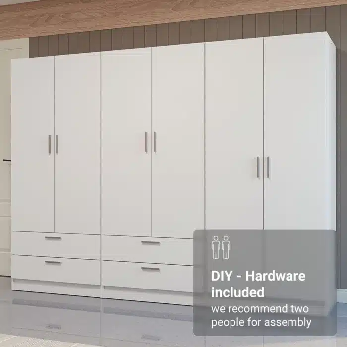 Placard design blanc 6 portes