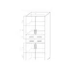 Dimension Armoire de rangement 4 portes et 2 tiroirs moderne Tunisie