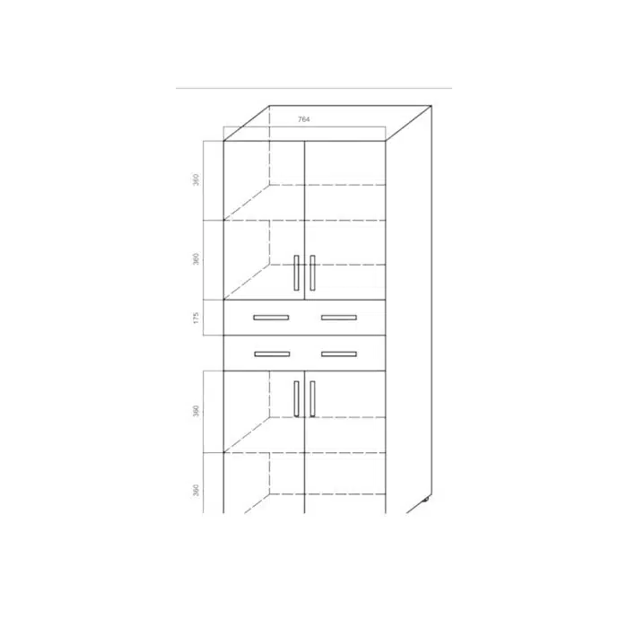 Dimension Armoire de rangement 4 portes et 2 tiroirs moderne Tunisie