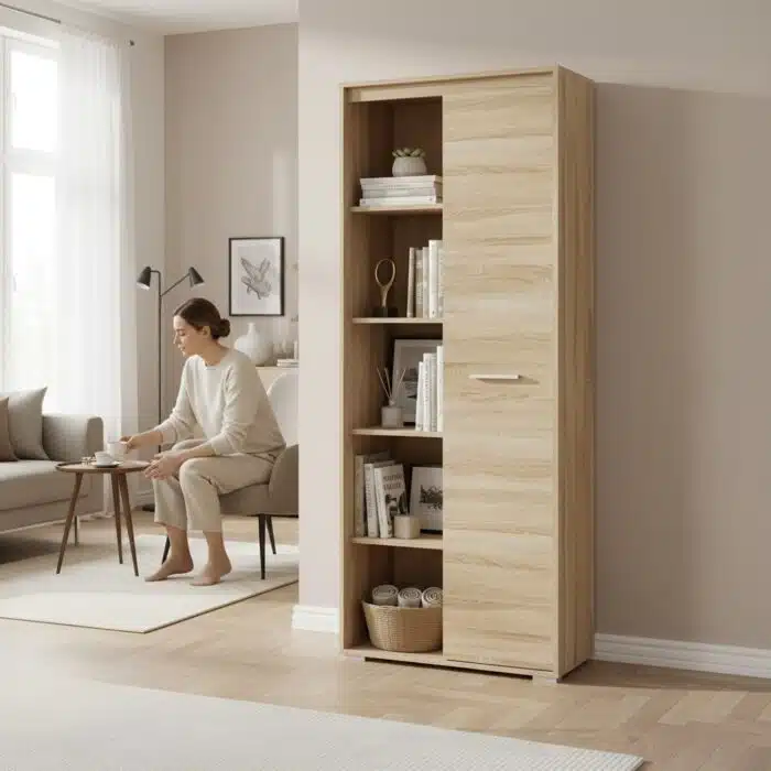 colonne étagères moderne bois