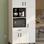 Armoire cuisine 5 portes 1 tiroir blanche 90x190x40 cm