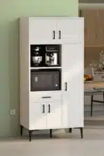 Armoire cuisine 5 portes 1 tiroir blanche 90x190x40 cm