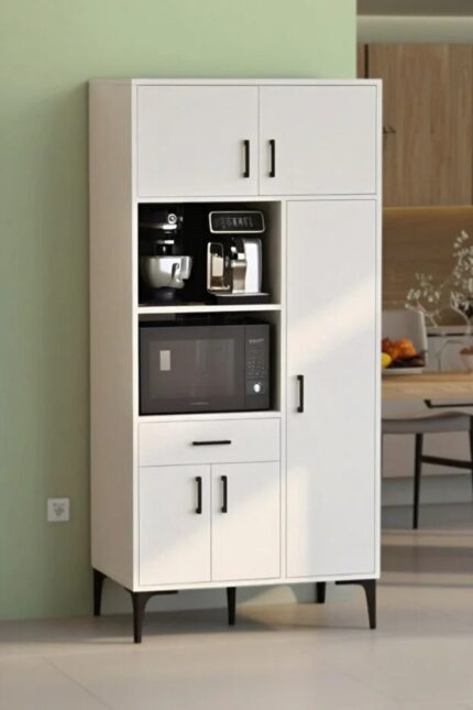 Armoire cuisine 5 portes 1 tiroir blanche 90x190x40 cm