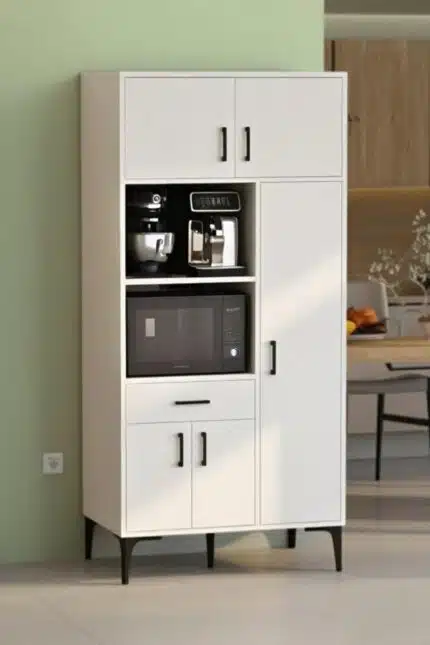 Armoire cuisine 5 portes 1 tiroir blanche 90x190x40 cm