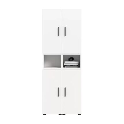 Armoire de rangement 4 portes et 2 niches blanche en tunisie