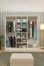 Armoire dressing 6 portes blanche avec poignées noires 180x200 cm (2)