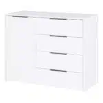 Commode blanche 1 porte et 4 tiroirs (3)