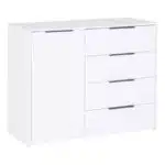 Commode blanche 1 porte et 4 tiroirs (5)