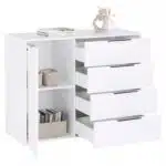 Commode blanche 1 porte et 4 tiroirs (8)