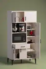 Espace micro ondes et coin café de l'armoire cuisine