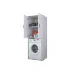 Meuble Machine à Laver 2 Portes et 2 Étagères Blanc (1)